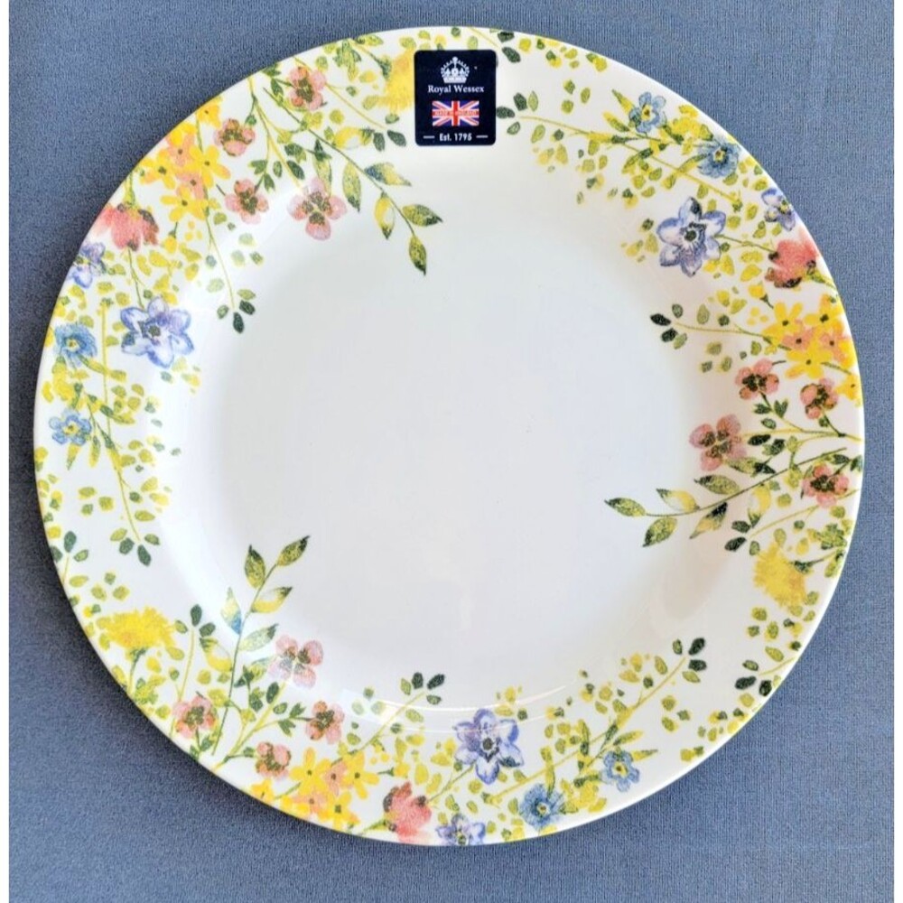 Royal Wessex Spring Floral Dinner Plates 10 3/8" Set of 4 England New